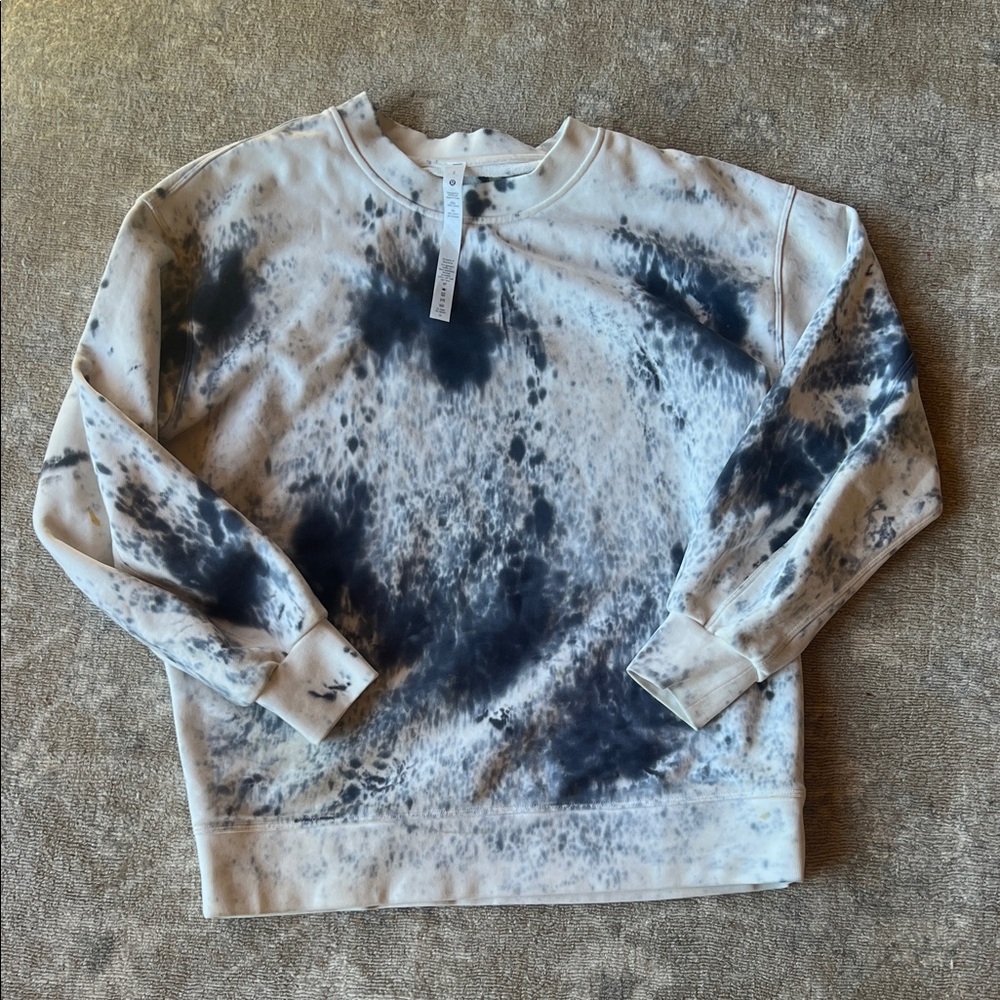 lululemon athletica Women's Tie-Dye Crewneck Sweater - Black and White